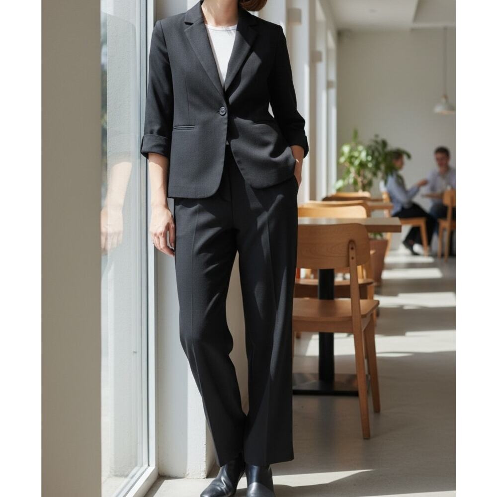 BRAND NEW ~ Women's 2pc Charcoal Gray Black Suit ~ Size Large (see description)